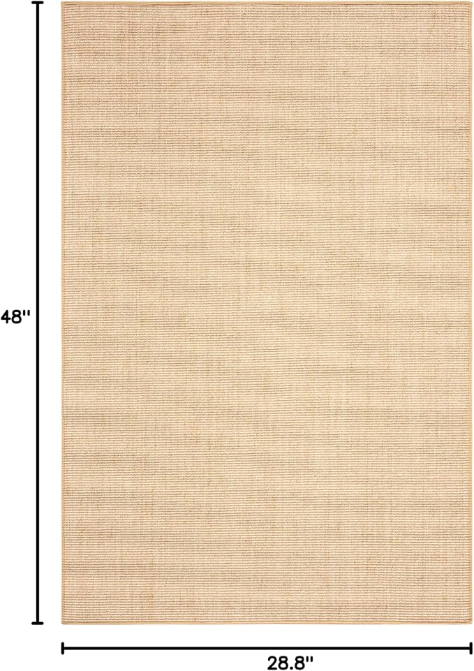 Martha Stewart x SAFAVIEH Area Rug Collection - 2'4" x 4', Beige & Ivory, Sisal & Jute, Farmhouse Style, Ideal for Living Room, Bedroom, Office, Accent Space (MSR9501C)
