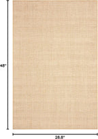 Martha Stewart x SAFAVIEH Area Rug Collection - 2'4" x 4', Beige & Ivory, Sisal & Jute, Farmhouse Style, Ideal for Living Room, Bedroom, Office, Accent Space (MSR9501C)