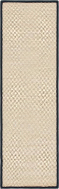 SAFAVIEH Natural Fiber Collection Runner Rug - 2'6" x 16', Maize & Black, Sisal, Woven Design with Border (NF141A)