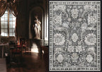 RUGSURE Washable Area Rugs - Perfect for Living Room, Bedroom, Kids Room, Nursery - Stain & Water Resistant Non-Slip, Pet & Child Friendly, Vintage Tribal Area Rugs (Grey, 8' x 10')
