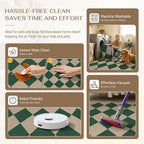 2x3 Checkered Easy Jute Kitchen Front Doormat Non Slip Washable Neutral Area Rug Diamond Non Shedding Low Pile Green Checkerboard Floor Carpet for Farmhouse Entryway Porch Doorway