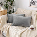 NiNi ALL Decorative Throw Pillow Covers Pack of 2, Velvet Throw Pillow Cases for Couch Pillows Cover Bedroom Living Room Outdoor, Pillow Covers 12x20 Inch Grey