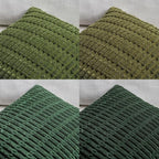 Fancy Homi Set of 4 Green Lumbar Rectangle Decorative Throw Pillow Covers 12x20 Inch for Couch Bed Chair, Aesthetic Boho Room Decor, Soft Fuzzy Thick Corduroy Textured Cushion Case 30x50cm