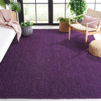 SAFAVIEH Area Rug 8x10 - Natural Fiber Collection - Large - Purple, Handmade Jute, Farmhouse Style, Chunky Textured Thick Pile (NF447B)