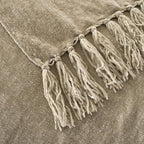 Chenille Throw Blanket for Couch with Tassels,60"X80" Soft Cozy Lightweight Knitted Boho Decorative Blankets for Bed and Sofa,Taupe