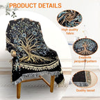Tree of Life Woven Throw Blanket Mandala Boho Chic Decor Life Tree Reversible Cute Cotton Boho Throw Blanket Witchy Throws Blankets with Tassels Bohemian Room Decor Luxury Christmas Throws 51”x59”