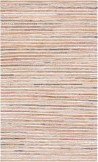 SAFAVIEH Cape Cod Collection Area Rug - 5' x 8', Natural & Rust, Handmade, Braided Design, Ideal for The Living Room, Bedroom, Dining Room (CAP151P-5)