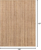 Unique Loom Braided Jute Collection Area Rug - Dhaka (10' x 13' 1" Rectangle, Natural)