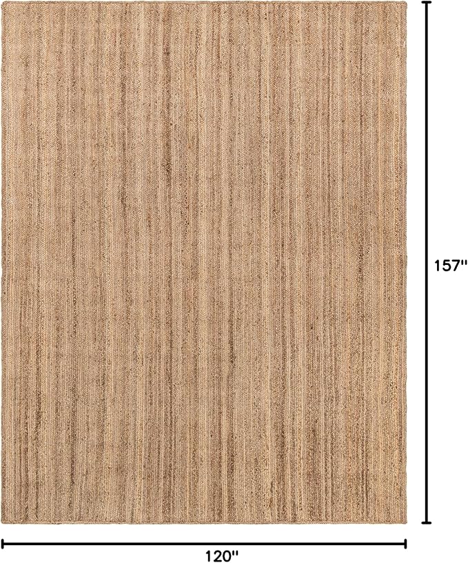 Unique Loom Braided Jute Collection Area Rug - Dhaka (10' x 13' 1" Rectangle, Natural)