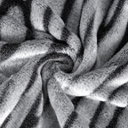 MACEVIA Sherpa Fleece Throw Blanket for Couch 3D Zebra Blanket Fuzzy Thick Warm Reversible Cozy Comfy Super Soft Blanket for Bed Sofa 490GSM - Black Zebra,50x60In