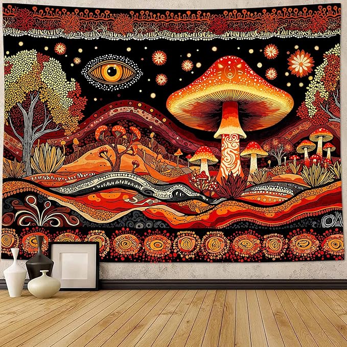 Yeoiat Tapestry Mystical Mushroom Tapestries Fantasy Tapestries Bohemian Forest Wall Tapestry Bedroom Dormitory Living Room Decoration 60"x44"