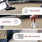 Nuloom Elijah Navy/Natural, 4' Round, Basketweave, Seagrass, Soft and Textured, High Traffic, Stain Resistant, Easy Clean, Durable Area Rug for Bedroom, Living Room, Dining, Den, Foyer, Entryway