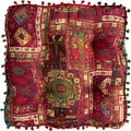 Round Cushion Sofa Cushion Soft Throw Pillow Meditation Pillow Living Room Window Balcony Decoration Pillow (15.7in, Red Square)