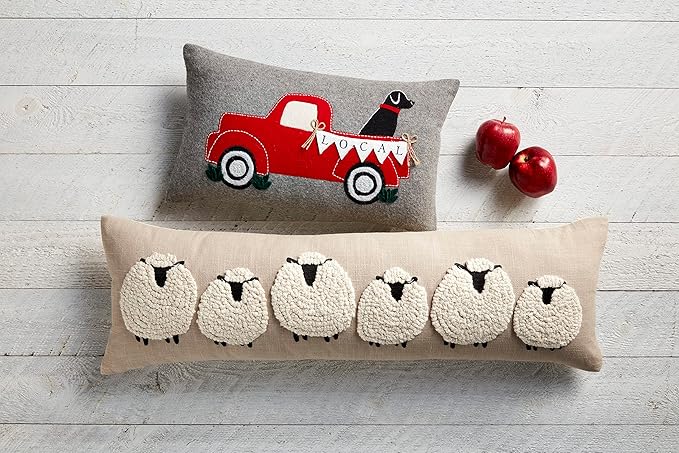 Mud Pie Long Sheep Pillow, 35" x 11"