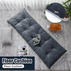HOMBYS Floor Lounger Pillow Foldable and Tufted Design Long Floor Cushion for Yoga, Reading, Sleeping, Meditation, Elastic Band for Roll Up and Easy Storage, Machine Washable, Dark Grey, 74"x27"