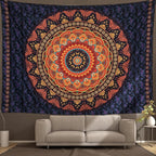 Edeesky Boho Mandala Tapestry Aesthetic Wall Hanging Psychedelic Hippie Butterfly Tapestries Vintage Wall Art Home Decor for Bedroom,Living Room,Dorm（Red