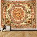 Accnicc Yellow Sun Tapestry Boho Floral Sunflower Plant Wall Tapestry for Bedroom Aesthetic Vintage Flower Celestial Small Tapestries Wall Hanging for Dorm Living Room Decor 48 x 36 Inch
