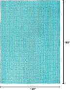 Unique Loom Braided Jute Collection Area Rug - Dhaka (10' x 14' 1" Rectangle, Turquoise)