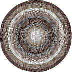 SAFAVIEH Washable Rug Outdoor Braided Collection - 5' Round, Brown & Multi, Handmade & Reversible, Non-Shedding & Easy to Clean, Ideal for Patio, Backyard, Deck, Kitchen, Mudroom (BRD308T)