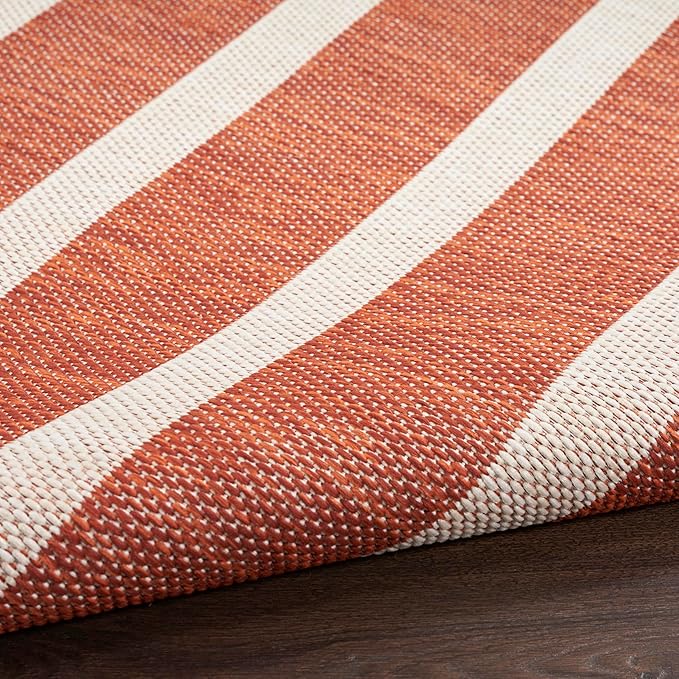 Nourison Home Positano Terracotta Ivory 9' x 12' Area Rug - Easy Clean, Non Shedding, Bed Room, Living Room, Dining Room, Kitchen (9' x 12')