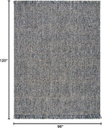 SAFAVIEH Area Rug 8x10 - Natural Fiber Collection - Large - Charcoal & Natural, Handmade Woven Jute, Fringe Detail, Ideal for Living Room, Bedroom, Dining Space (NF826H)