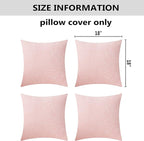Home Brilliant Pillow Covers 18x18 Set of 4 Decorative Linen Cushion Covers Square Throw Pillows Covers for Couch, Baby Pink, 18 inch, 4 Pcs