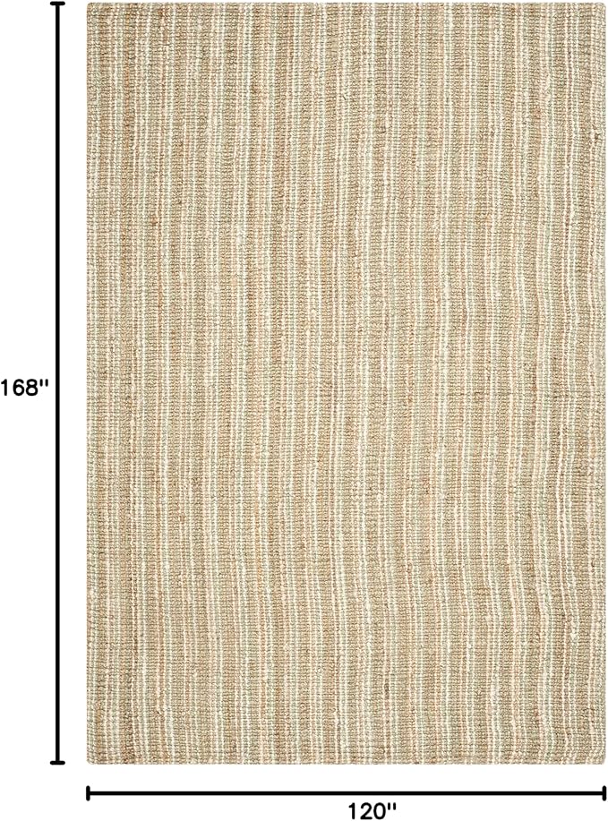 SAFAVIEH Area Rug 10x14 - Natural Fiber Collection - Large - Sage & Natural Brown, Handmade Jute, Farmhouse Style, Chunky Textured Thick Pile (NF447S)