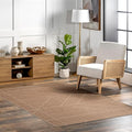 Nuloom SpinClean Ellen Natural, 4' x 6', Solid, Soft and Textured, High Traffic, Stain Resistant, Easy Clean, Durable, Machine Washable Area Rug for Bedroom, Living Room, Dining Space, Entryway