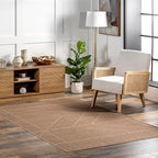 Nuloom SpinClean Ellen Natural, 4' x 6', Solid, Soft and Textured, High Traffic, Stain Resistant, Easy Clean, Durable, Machine Washable Area Rug for Bedroom, Living Room, Dining Space, Entryway