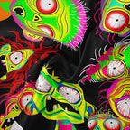 Horror Tapestry Blacklight Tapestry for Bedroom Zombie Crowd Around Tapestries UV Reactive Poster Glow in the Dark Walker Undead Ghoul Tapestries Wall Hanging Halloween Decor Scary Room Decor 29"x37"