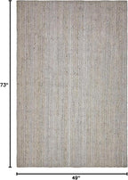Unique Loom Braided Jute Collection Area Rug - Dhaka (4' 1" x 6' 1" Rectangle, Gray)