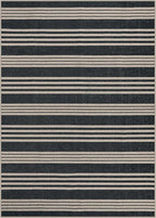 Lahome Elance Striped Easy Jute Outdoor Patio Rug, Washable 5x7 Area Rugs for Living Room Office Indoor Outdoor Carpet, Farmhouse Non Shedding Stain Resistance Carpet for Dining Room Backyard Deck