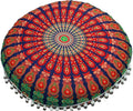 Large Round seat Floor Cushion Chair Ottoman Cover Pouf Pillow Meditation Floor Cushions for Adults Seating pouffe Ottoman Throw Covers Craft Room Furniture for Sitting Cover 22 Inches (Multi Nap)