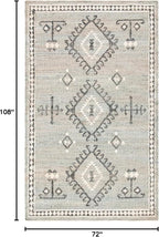 SAFAVIEH Kilim Collection Area Rug - 6' x 9', Blue & Black, Flat Weave Jute Design, Ideal for High Traffic Areas in Living Room, Bedroom (KLM762M)