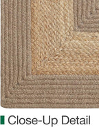 LUMI 3x8 Jute and Raffia Braided Runner Rug for Hallway, Natural Rustic Carpet Non Slip, Area Mat Indoor High Traffic for Living Room, Entryway, Kitchen, Laundry