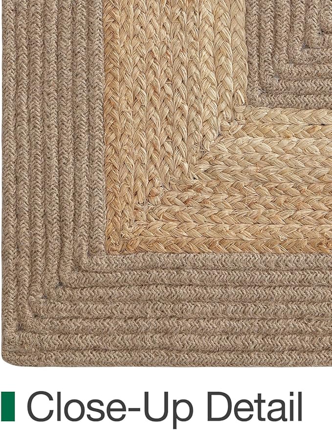 LUMI 3x7 Jute and Raffia Braided Runner Rug for Hallway, Natural Rustic Carpet Non Slip, Area Mat Indoor High Traffic for Living Room, Entryway, Kitchen, Laundry