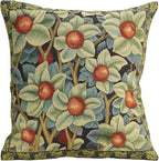 Charlotte Home Furnishings - Throw Pillow Covers Orange Tree Square Vintage Pillows for Couch | Jacquard Woven Cushion Cover 18x18 in | Cotton Pillow Covers for Living Room & Bedroom Décor