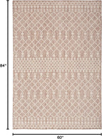 Nourison Home Positano Beige 5' x 7' Area Rug - Easy Clean, Non Shedding, Bed Room, Living Room, Dining Room, Kitchen (5' x 7')