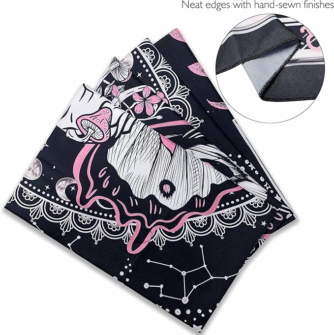 OIOVOIO Skeleton Butterfly Tapestry Skull Mushroom Wall Tapestries Hippie Nature Plants Floral Flower Aesthetic Tapestry Moon Phase Tapestries Wall Hanging for Living Room Dorm (Pink, 59” x 51”)