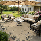 8x10 Jute Rug for Living Room: Farmhouse Carpet Indoor Outdoor Washable Non Slip Area Rug for Bedroom Patio Backyard Dining Room Table Home Office - Modern Brown