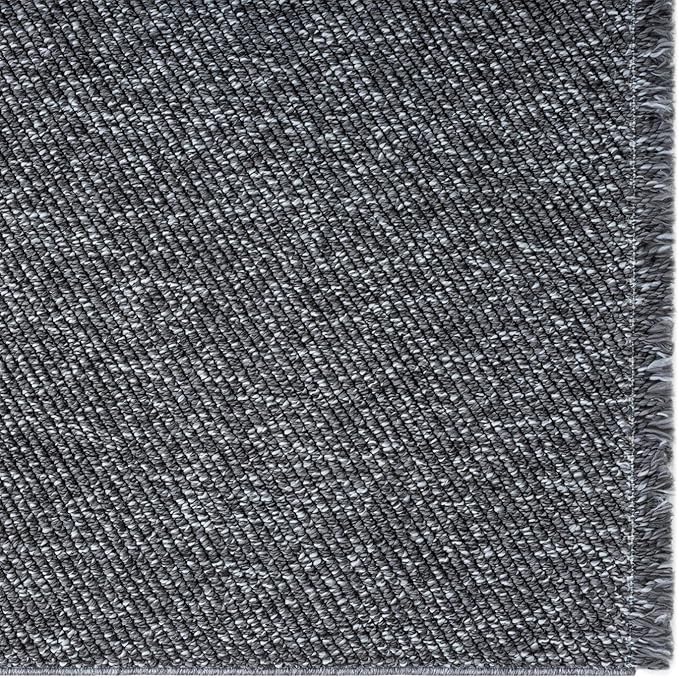 LUXE WEAVERS Solid Machine Woven Smoke 2x8 Area Rug, Indoor Stain-Resistant Carpet