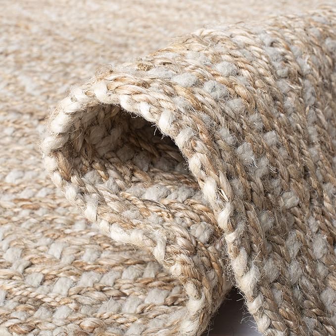 SAFAVIEH Natural Fiber Collection Area Rug - 5' x 8', Natural & Ivory, Handmade Boho Farmhouse Woven Jute, Ideal for High Traffic Areas in Living Room, Bedroom (NF185A)
