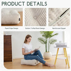 HIGOGOGO Tufted Corduroy Recliner Seat Cushion for Elderly, 20x20x6 Inch Extra Large Square Seat Cushion for Recliner Chair, Floor Pillow, Office Chair, Car, No Pressure on Thighs, Beige