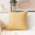 Home Brilliant Spring Pillow Covers 18x18 Yellow Farmhouse Pillow Covers Holiday Decorative Textured Linen Square Throw Pillows for Couch Sofa Bed Decor, 18 inch(45cm), Yellow