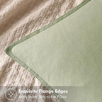 MIULEE Decorative Linen Pillow Covers 18x18 Inch Light Green Boho Farmhouse Neutral Spring Couch Throw Pillows for Bed Pack of 2 Accent Modern Pillowcase Summer Sofa Livingroom Home Decor
