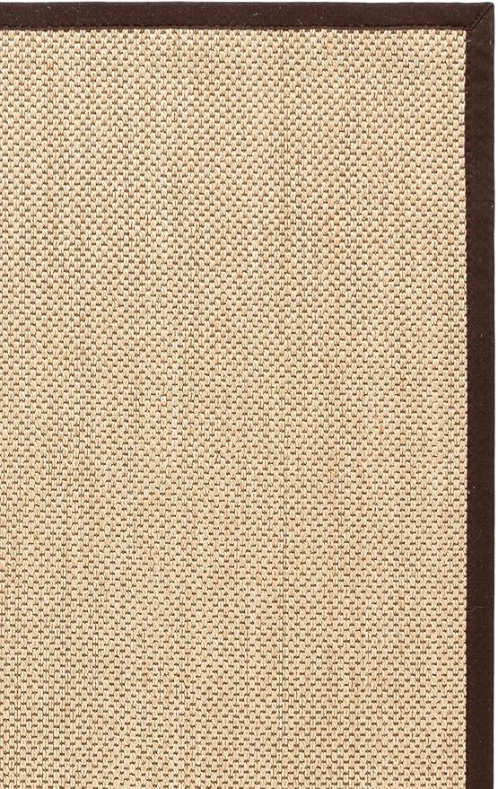 SAFAVIEH Area Rug 8x10 - Natural Fiber Collection - Large - Maize & Brown, Sisal, Woven Design with Border (NF141C)