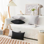 Home Brilliant 24 x 24 Pillow Covers Decorative Lined Linen Euro Sham Fall Pillow Case for Couch Bench Patio Floor, 60 cm, Black
