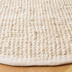 SAFAVIEH Natural Fiber Collection Area Rug - 7' Round, Ivory, Handmade Farmhouse Jute, Ideal for High Traffic Areas in Living Room, Bedroom (NF730A)