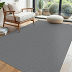 EARTHALL Woven Area Rug 4x6 Ft Washable Rugs for Entryway Non Slip Braided Throw Rugs Bedroom Carpet Cotton Entry Rug Cotton Floor Carpets for Bedroom Dining Room Living Room, Dark Gray