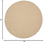 SAFAVIEH Area Rug 8' Round - Natural Fiber Collection - Maize & Linen Color, Sisal, Woven Design with Border (NF141B)